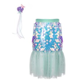 Great Pretenders Bling Bling Mermaid Skirt & Hairclip Set Mint, Size 4-6