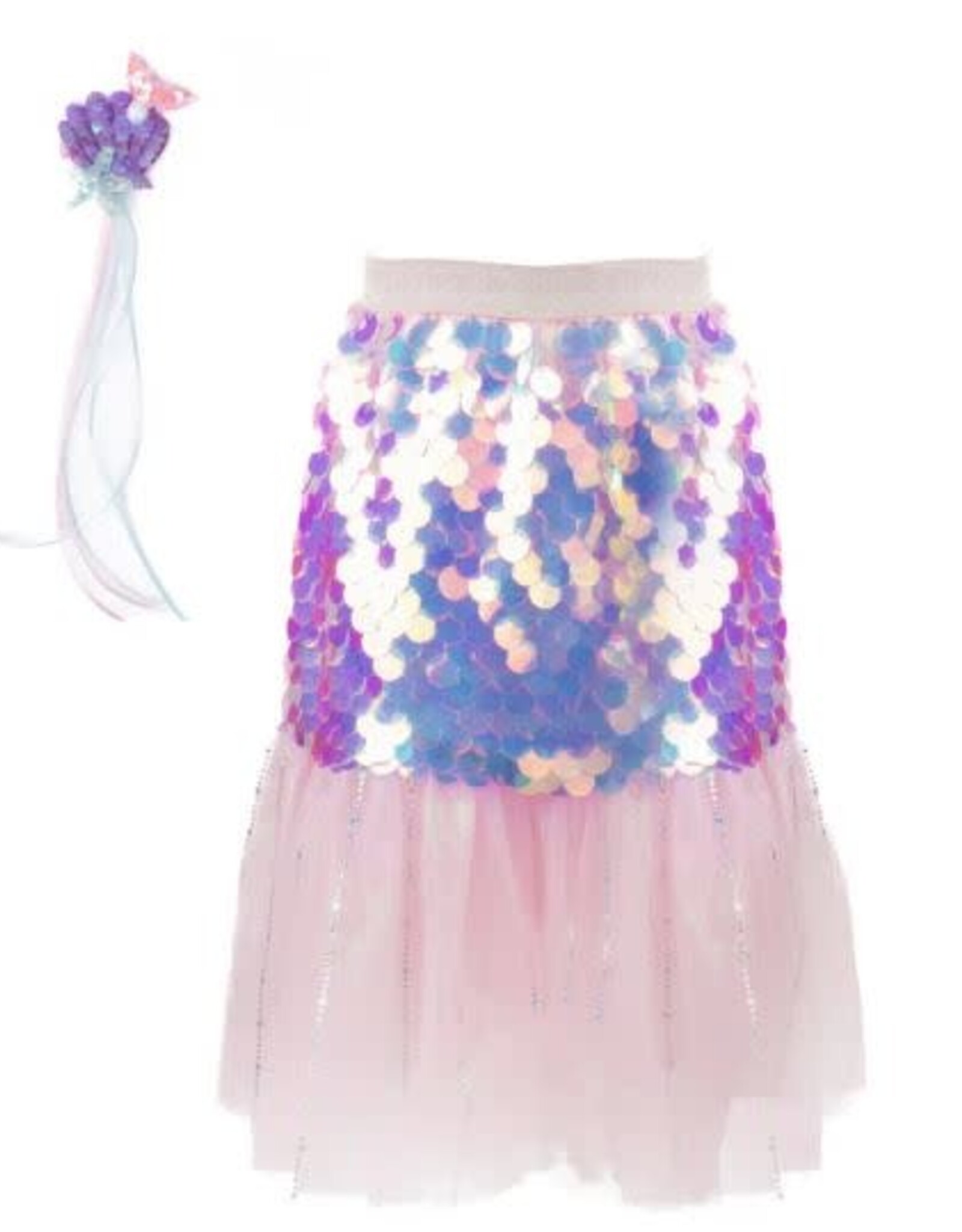 Great Pretenders Bling Bling Mermaid Skirt & Hairclip Set Pink, Size 4-6