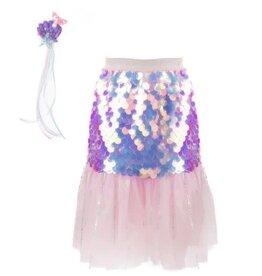 Great Pretenders Bling Bling Mermaid Skirt & Hairclip Set Pink, Size 4-6