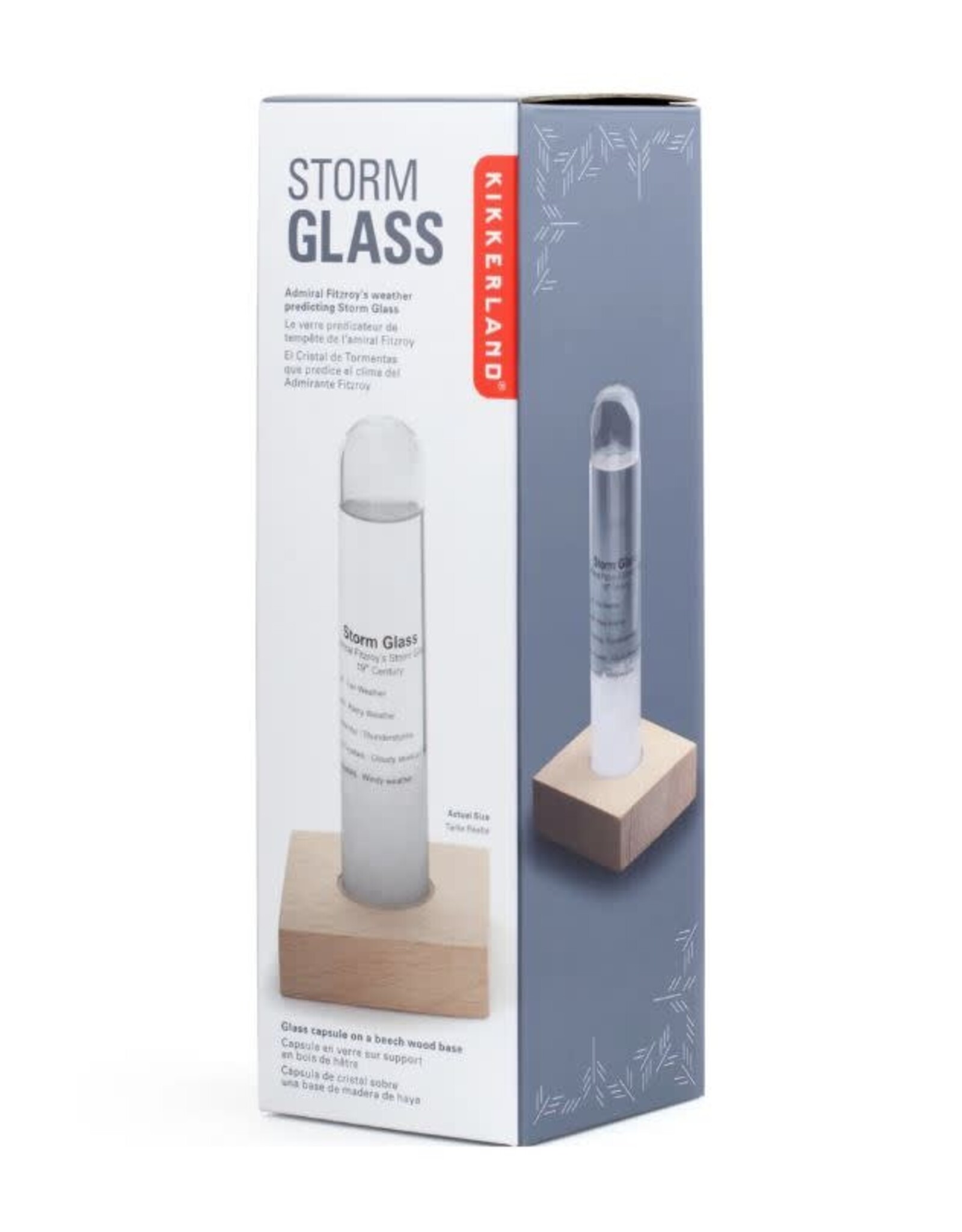 Kikkerland STORM GLASS W/ BEECHWOOD BASE