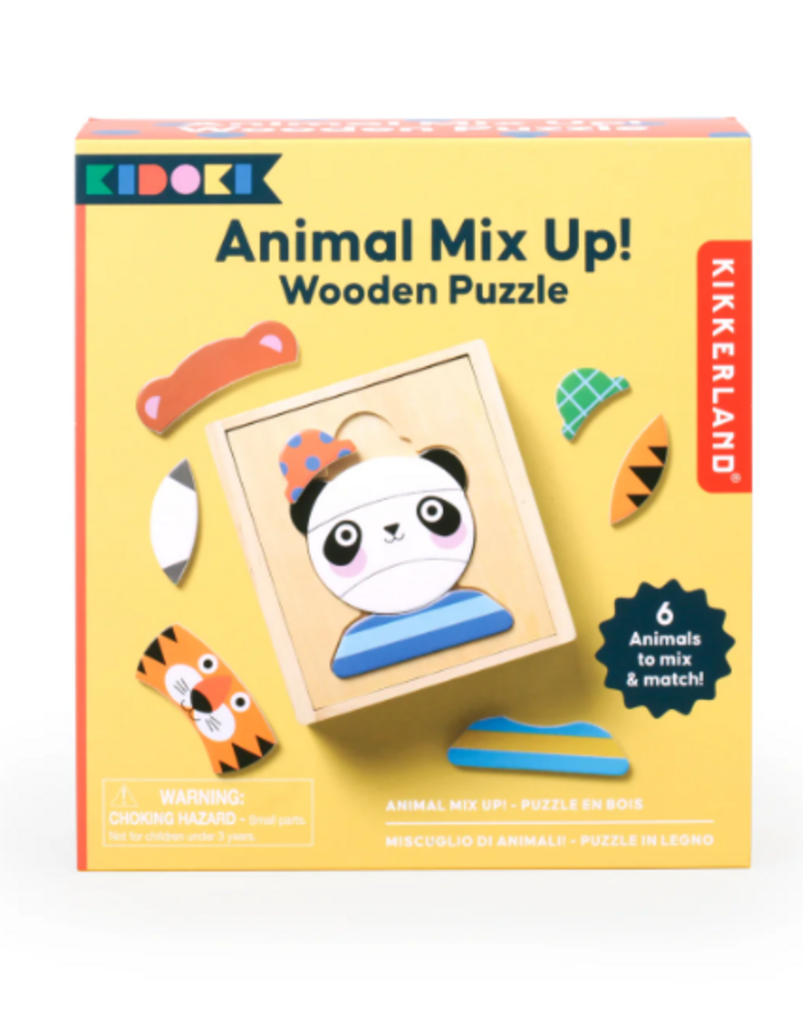 Kikkerland ANIMAL MIX UP! WOODEN PUZZLE