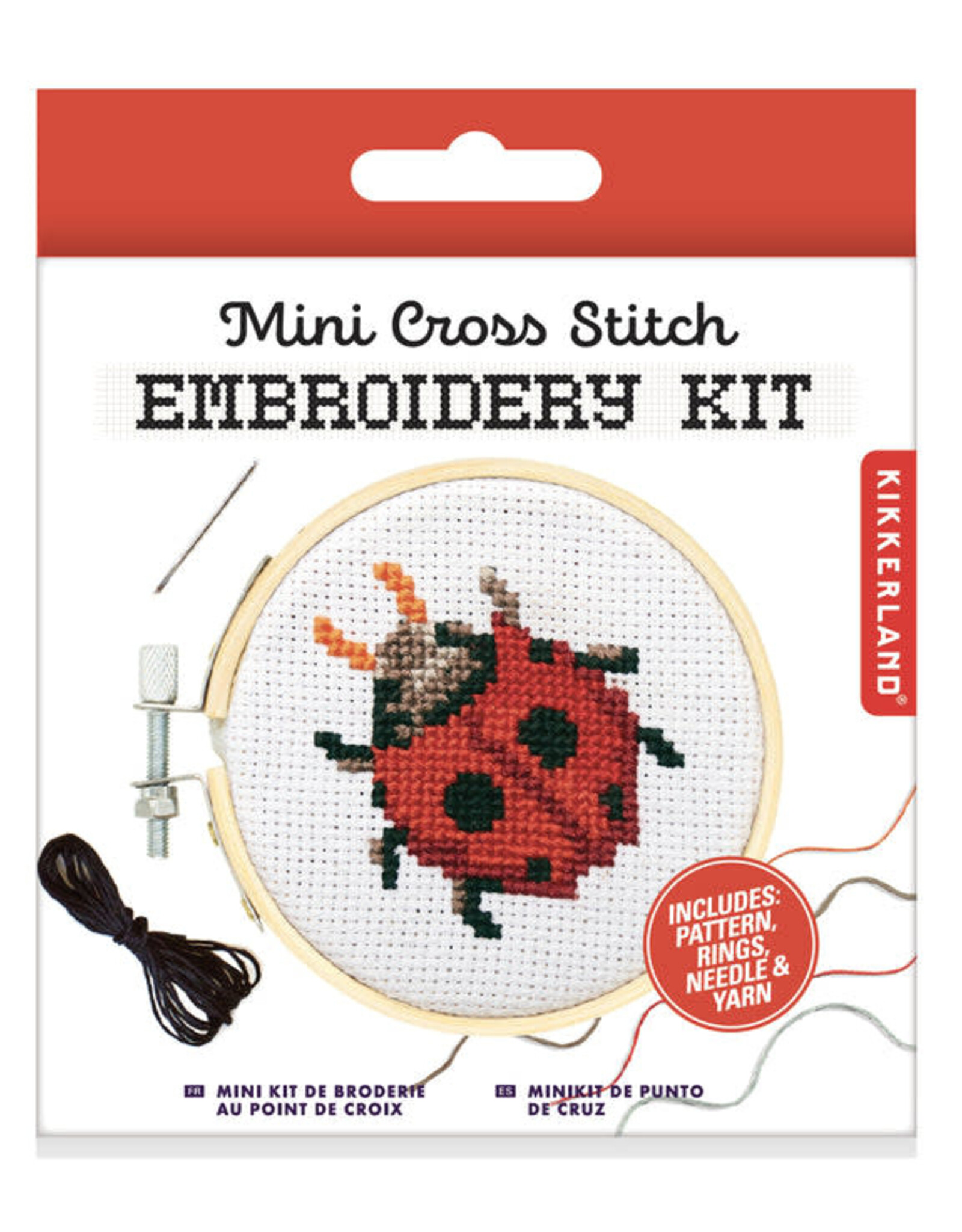 Kikkerland MINI CROSS STITCH KIT LADYBUG