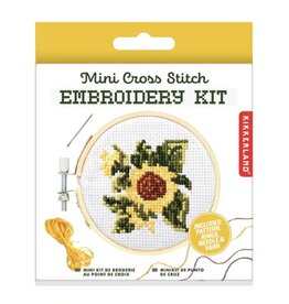 Kikkerland MINI CROSS STITCH KIT SUNFLOWER