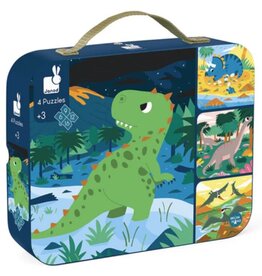 Janod 4 IN 1 PROGRESSIVE PUZZLES - DINOSAURS