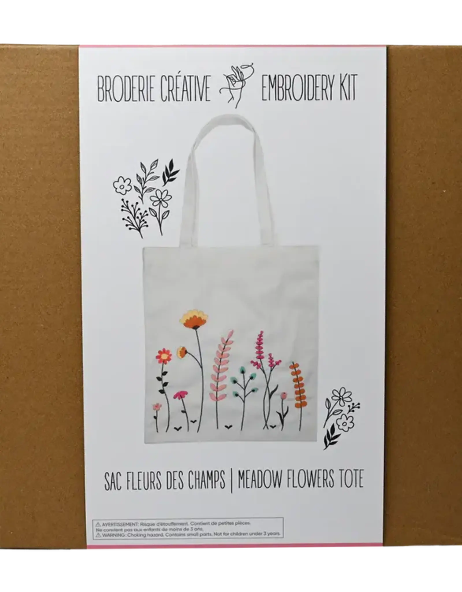 MEADOW FLOWERS TOTE BAG EMBROIDERY KIT