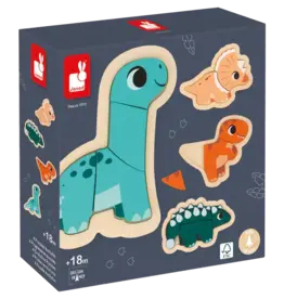 Janod DINO - 4 PROGRESSIVE PUZZLES DINO