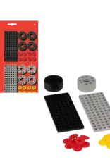 Plus Plus SMALL BASEPLATE AND WHEEL MIX - RED PACKAGE