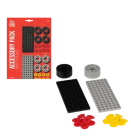 Plus Plus SMALL BASEPLATE AND WHEEL MIX - RED PACKAGE