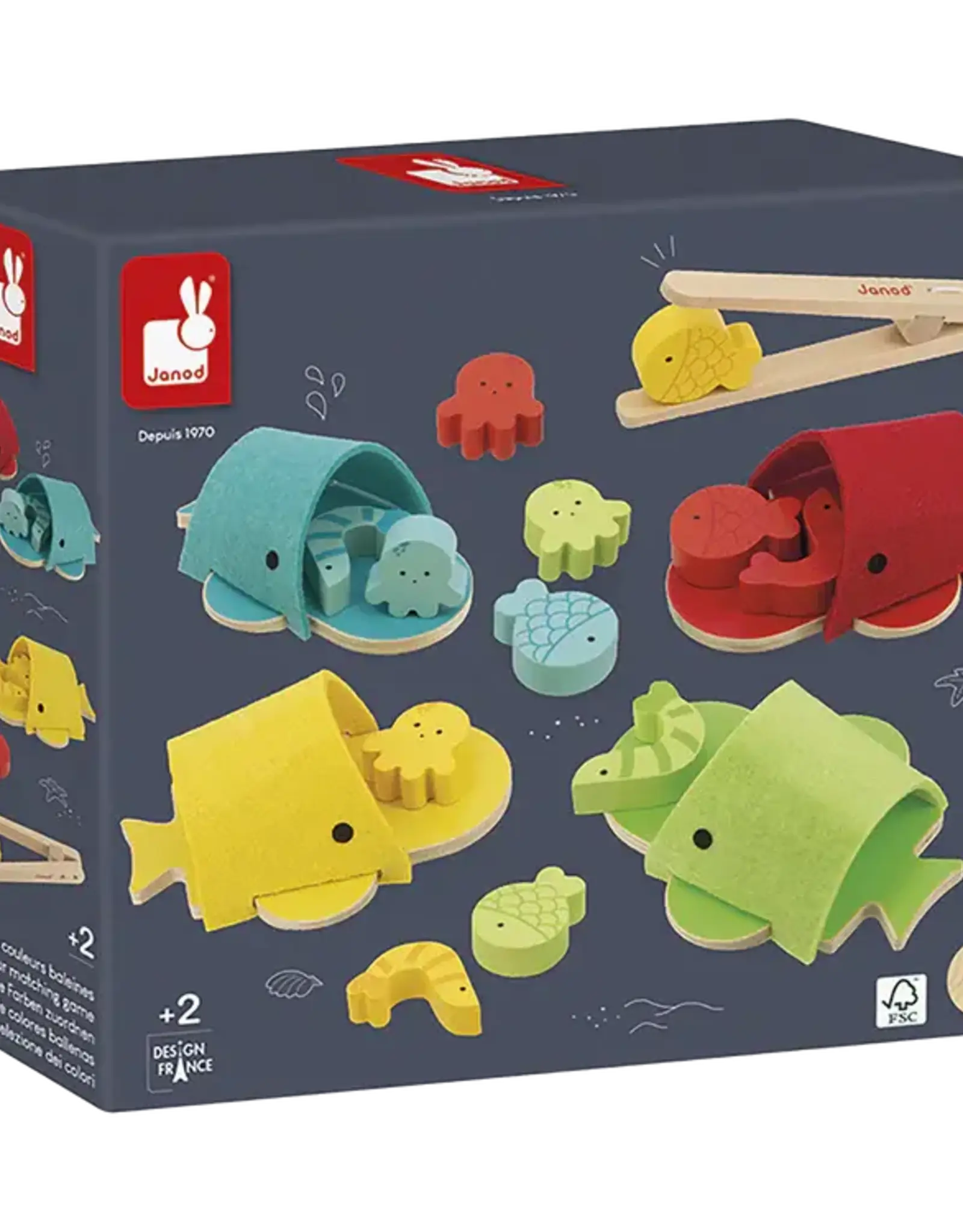 Janod WHALES COLOUR MATCHING GAME