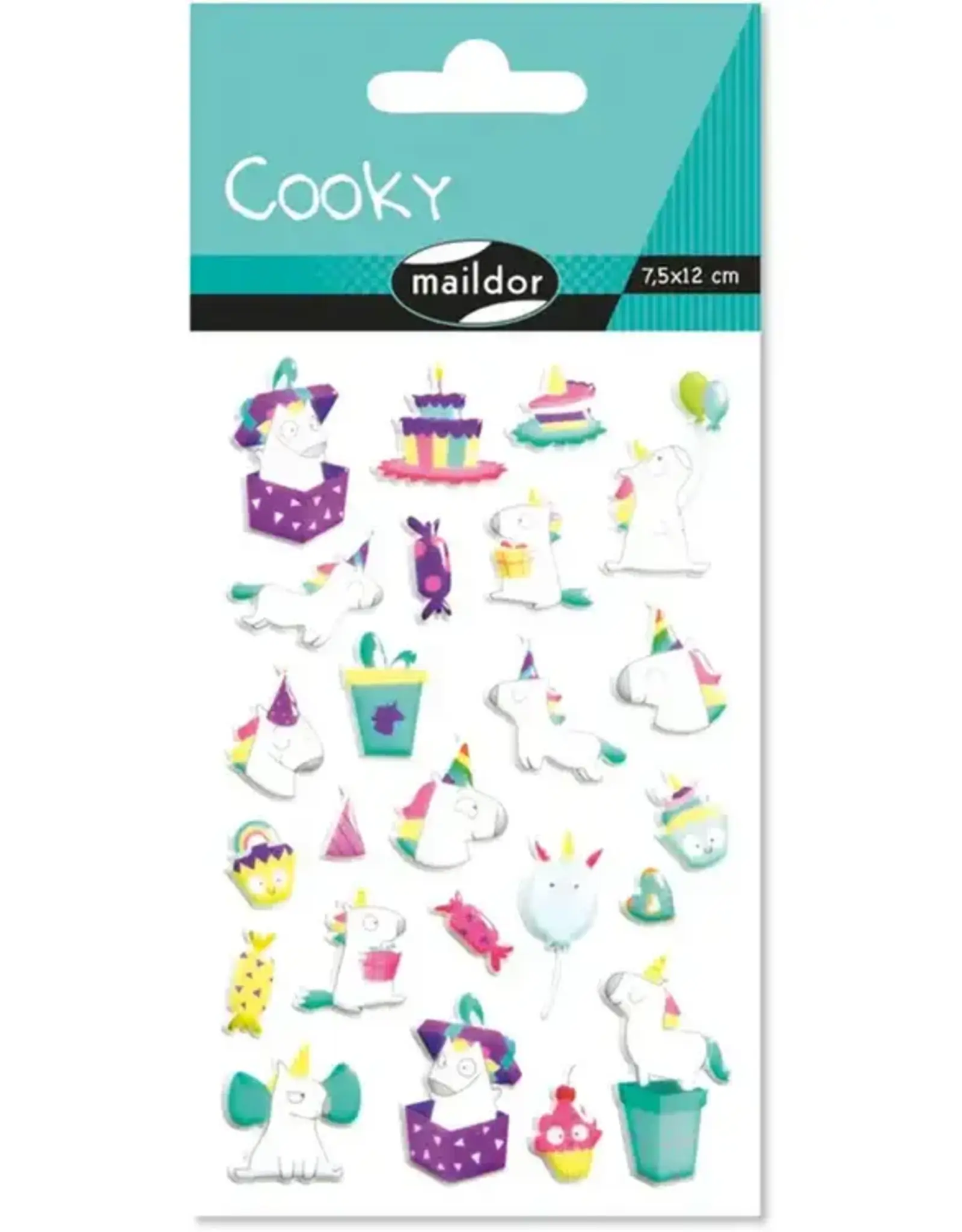 maildor Cooky Stickers Unicorn Birthday 24 Stickers
