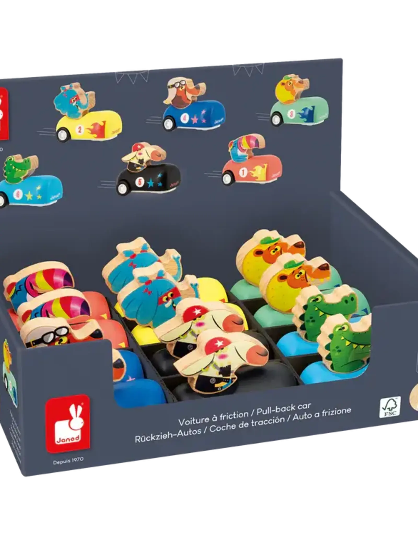 Janod APPLEPOP - PULL-BACK CAR Asst.