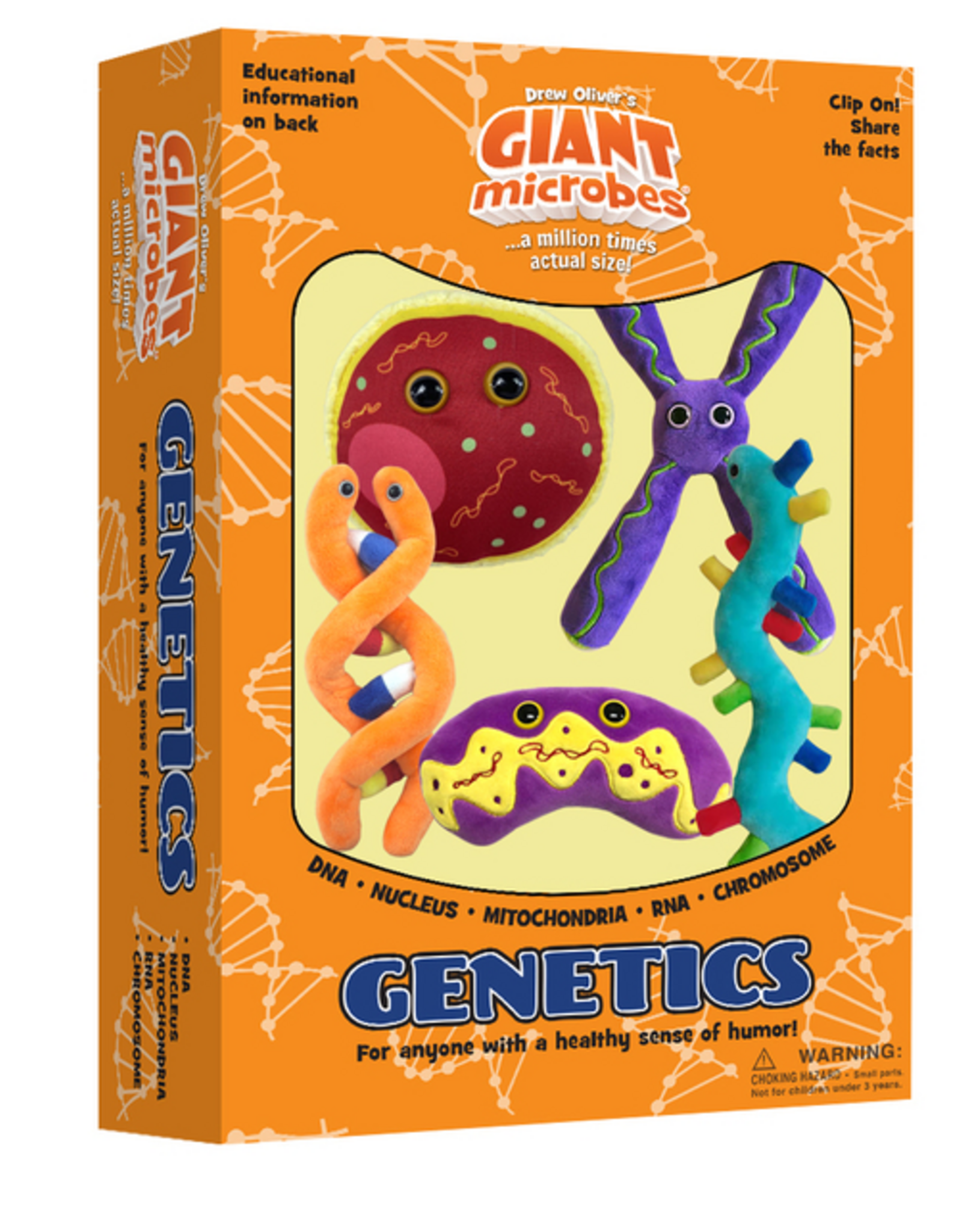 GIANTMicrobes Genetics Mini Plush Clip on Gift Set