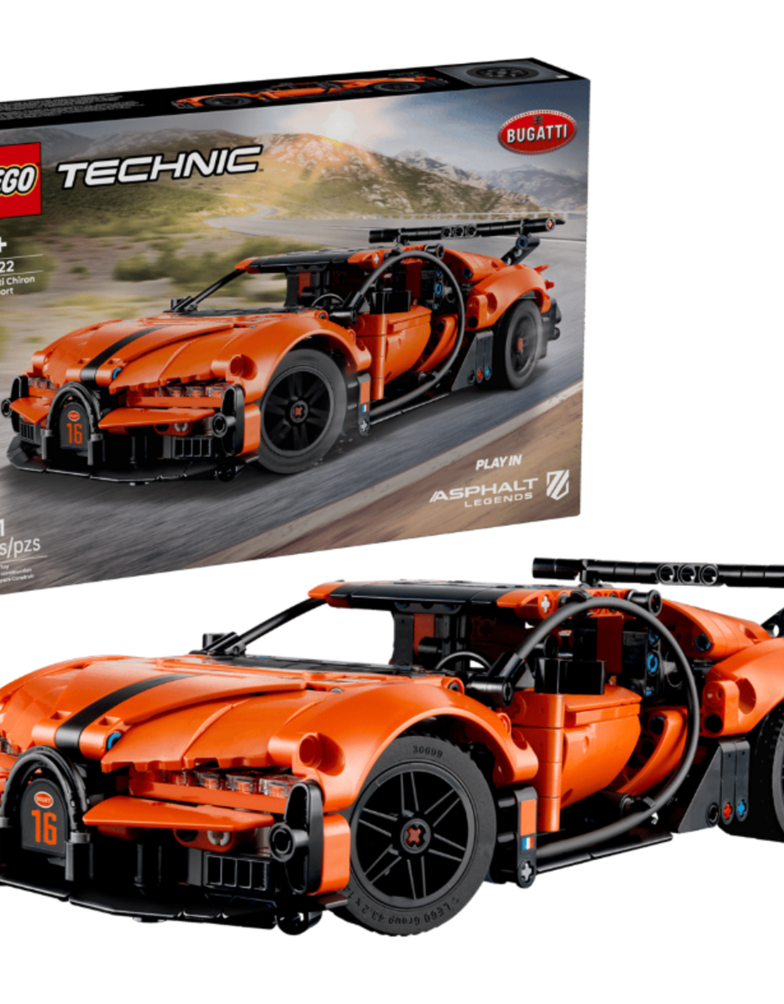 LEGO 42222 Bugatti Chiron Pur Sport Hypercar