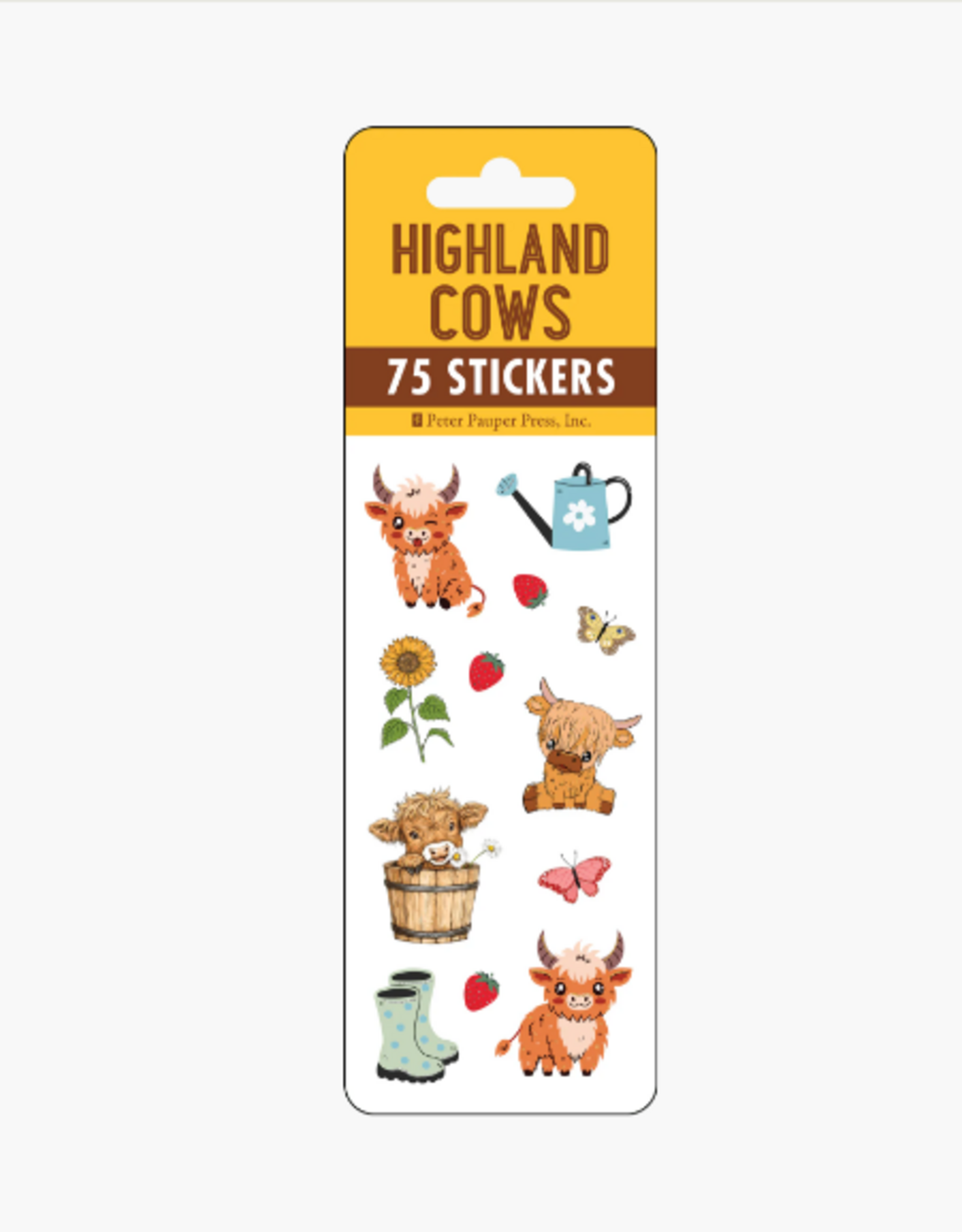 Peter Pauper Press Highland Cows Sticker Set