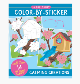 Peter Pauper Press Large Print Color-by-Sticker Book -  Calming Creatio