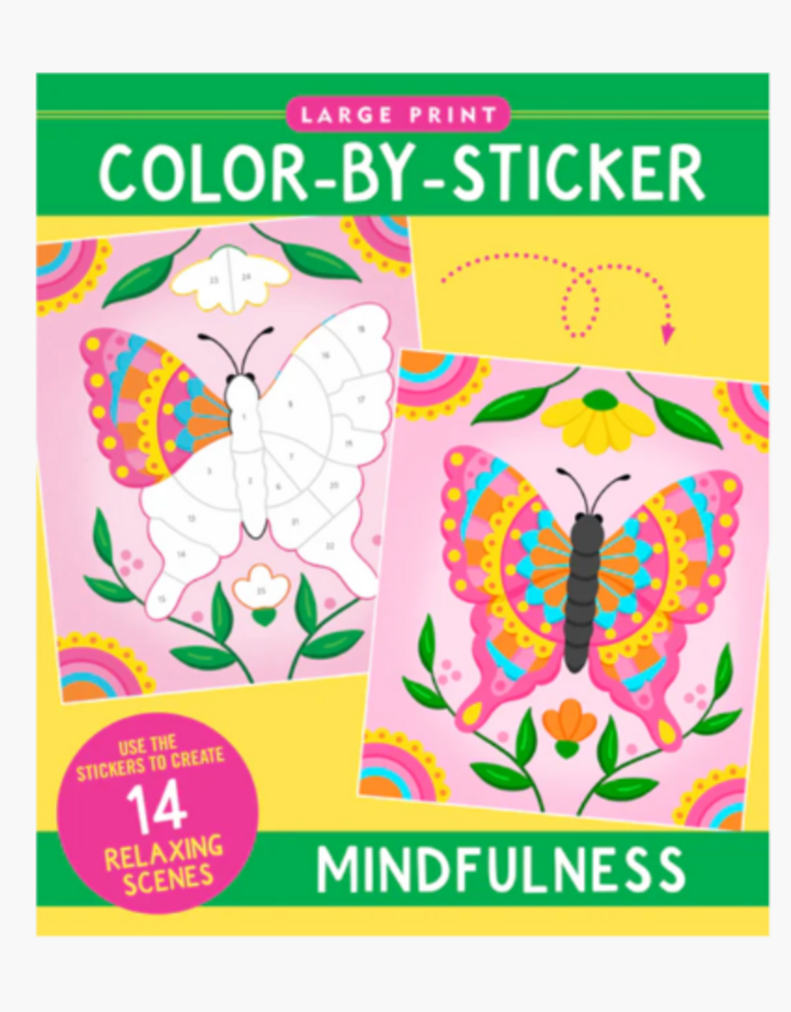 Peter Pauper Press Large Print Color-by-Sticker Book -  Mindfulness