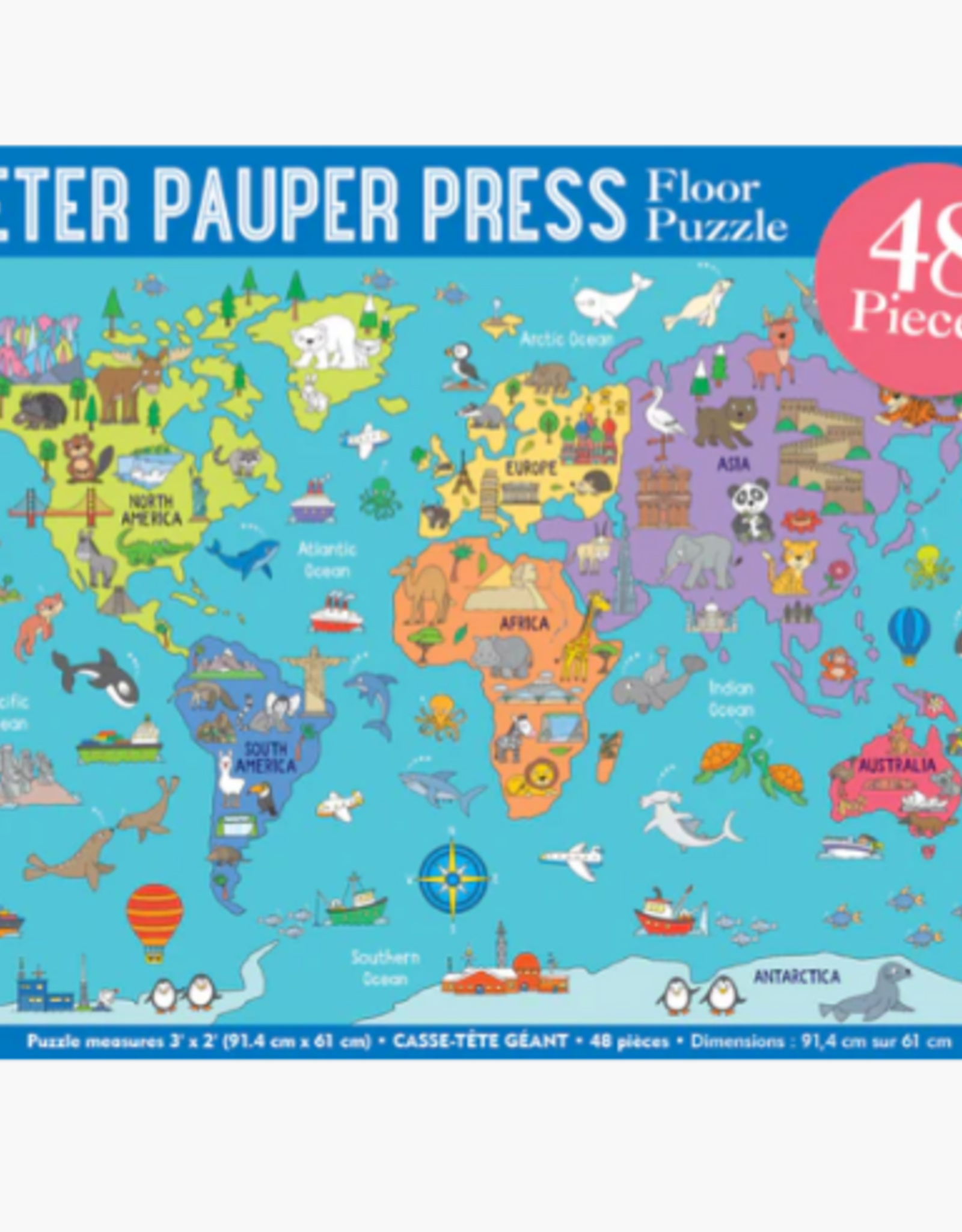 Peter Pauper Press World Map Floor Puzzle