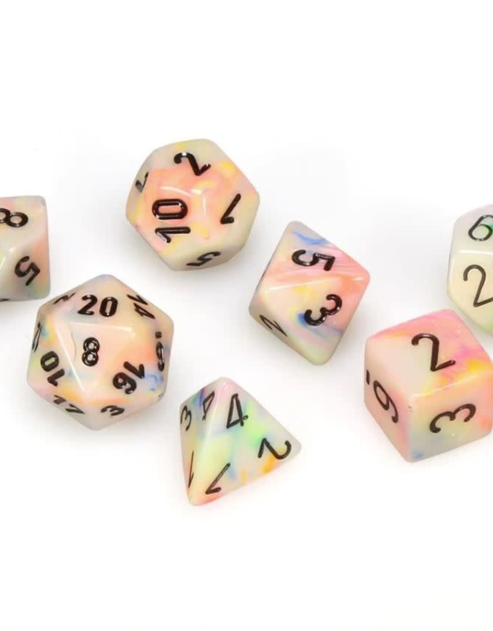 Chessex Dice - 7pc Festive - Circus/Black Polyhedral