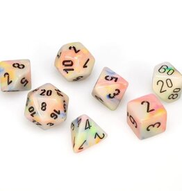 Chessex Dice - 7pc Festive - Circus/Black Polyhedral