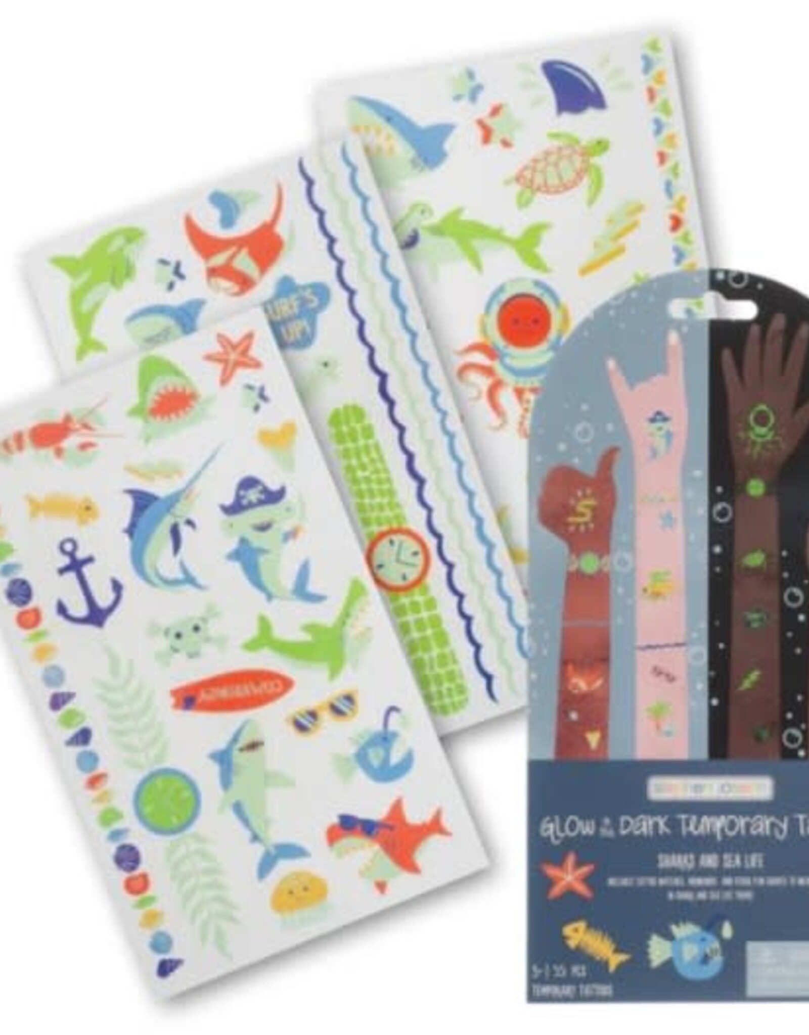 Stephen Joseph TEMPORARY TATTOOS GLOW SHARK