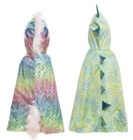 Great Pretenders Rainbow Reversible Unicorn Dragon Cape, Size 3-4