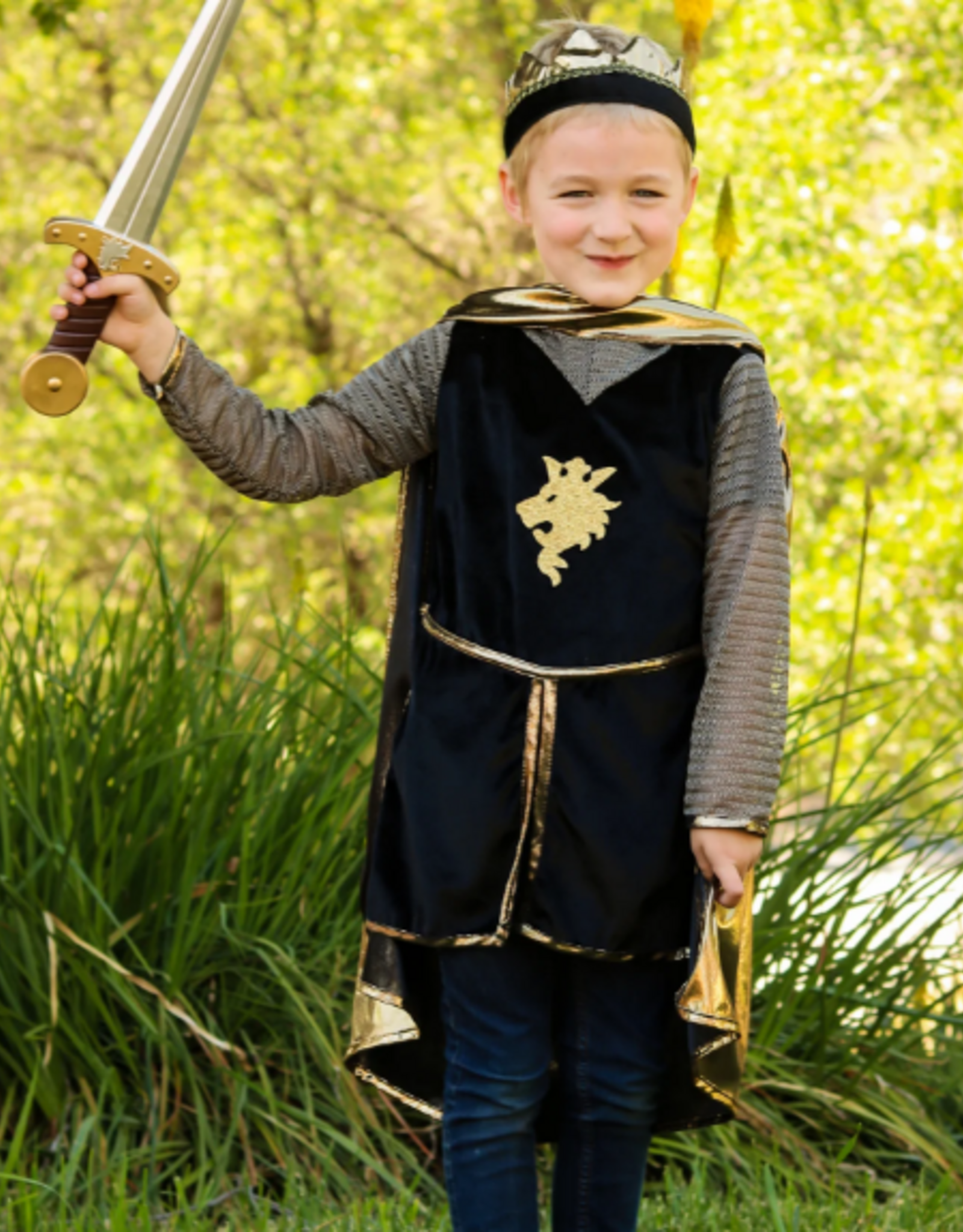 Great Pretenders Golden Knight With Tunic, Cape, & Crown, Size 5-6