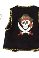 Great Pretenders Pirate Vest & Eye Patch, Black/Red, Size 4-7
