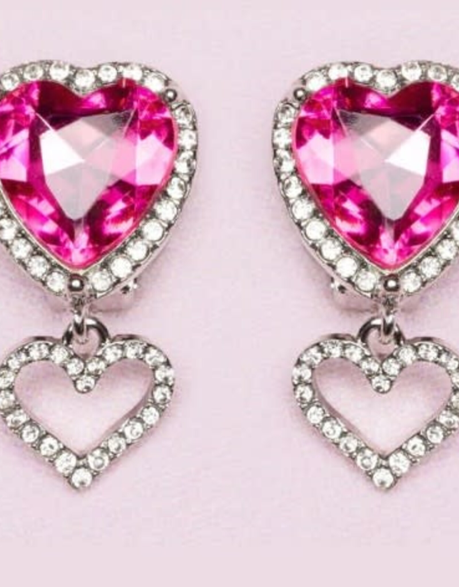 Great Pretenders Boutique Heart Jewel Clip On Earrings