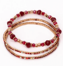 Great Pretenders Boutique Ruby Red Bracelet Set, 3pcs
