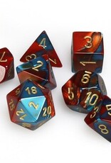 Chessex GEMINI 7-DIE SET RED-TEAL/GOLD POLYHEDRAL