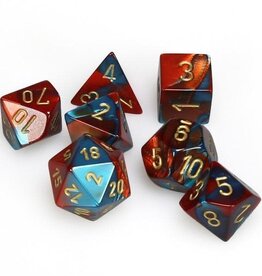 Chessex GEMINI 7-DIE SET RED-TEAL/GOLD POLYHEDRAL