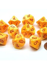 Chessex Dice - 7pc FESTIVE SUNBURST/RED POLYHEDRAL