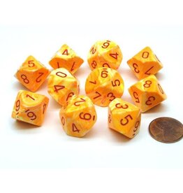 Chessex Dice - 7pc FESTIVE SUNBURST/RED POLYHEDRAL
