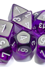 Chessex Dice - 7pc MINI TRANSLUCENT PURPLE/WHITE POLYHEDRAL