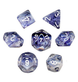 Chessex Dice - 7pc NEBULA BLACK/WHITE POLYHEDRAL