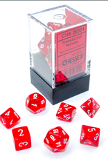 Chessex Dice - 7pc MINI TRANSLUCENT RED/WHITE POLYHEDRAL