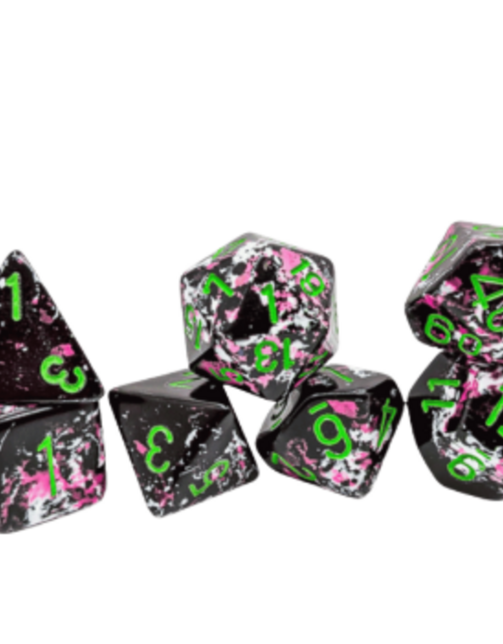 Chessex BRUSH 7-DIE SET PAINTBALL/GREEN POLYHEDRAL