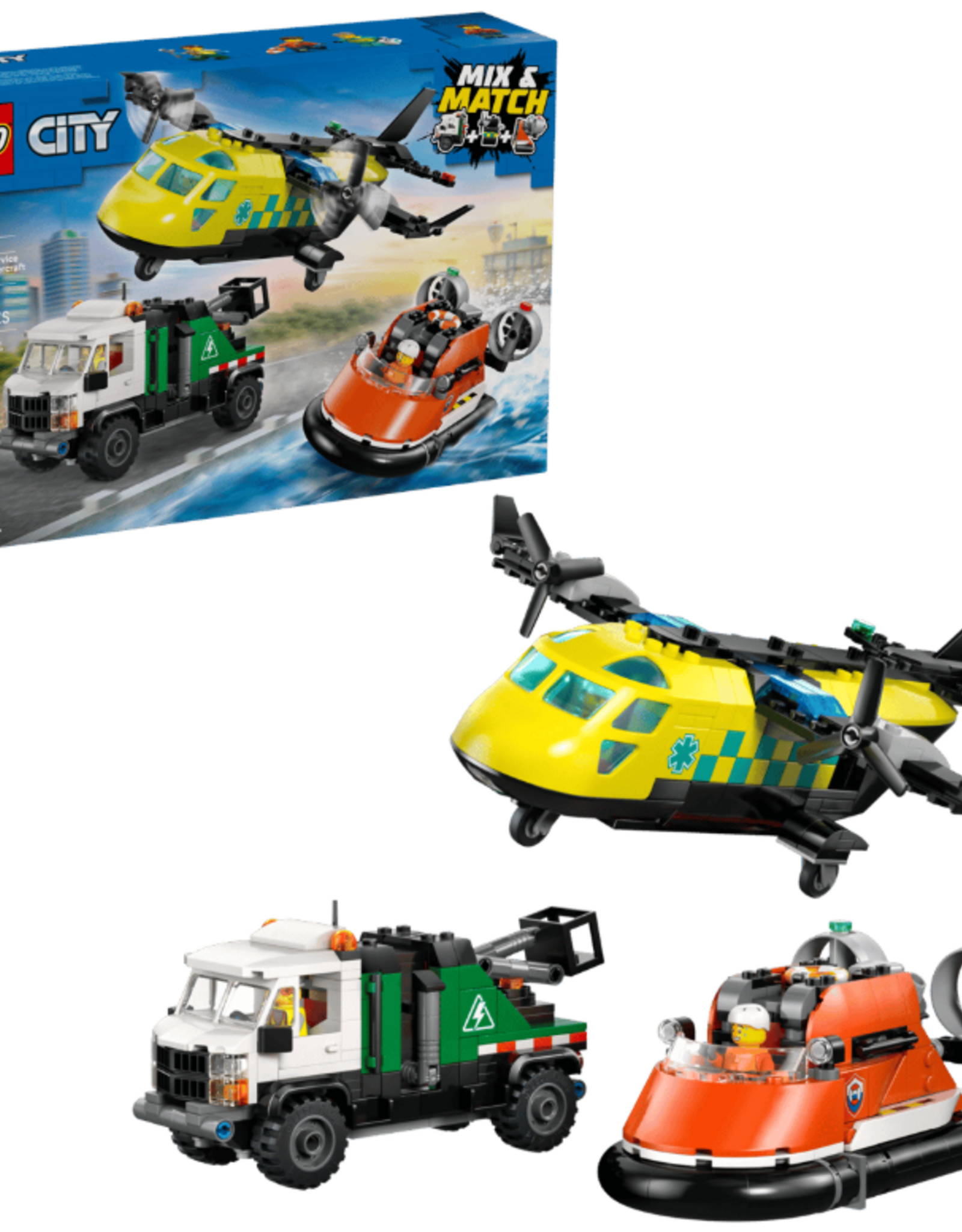 LEGO 60505 Airplane, Service Truck & Hovercraft Remix