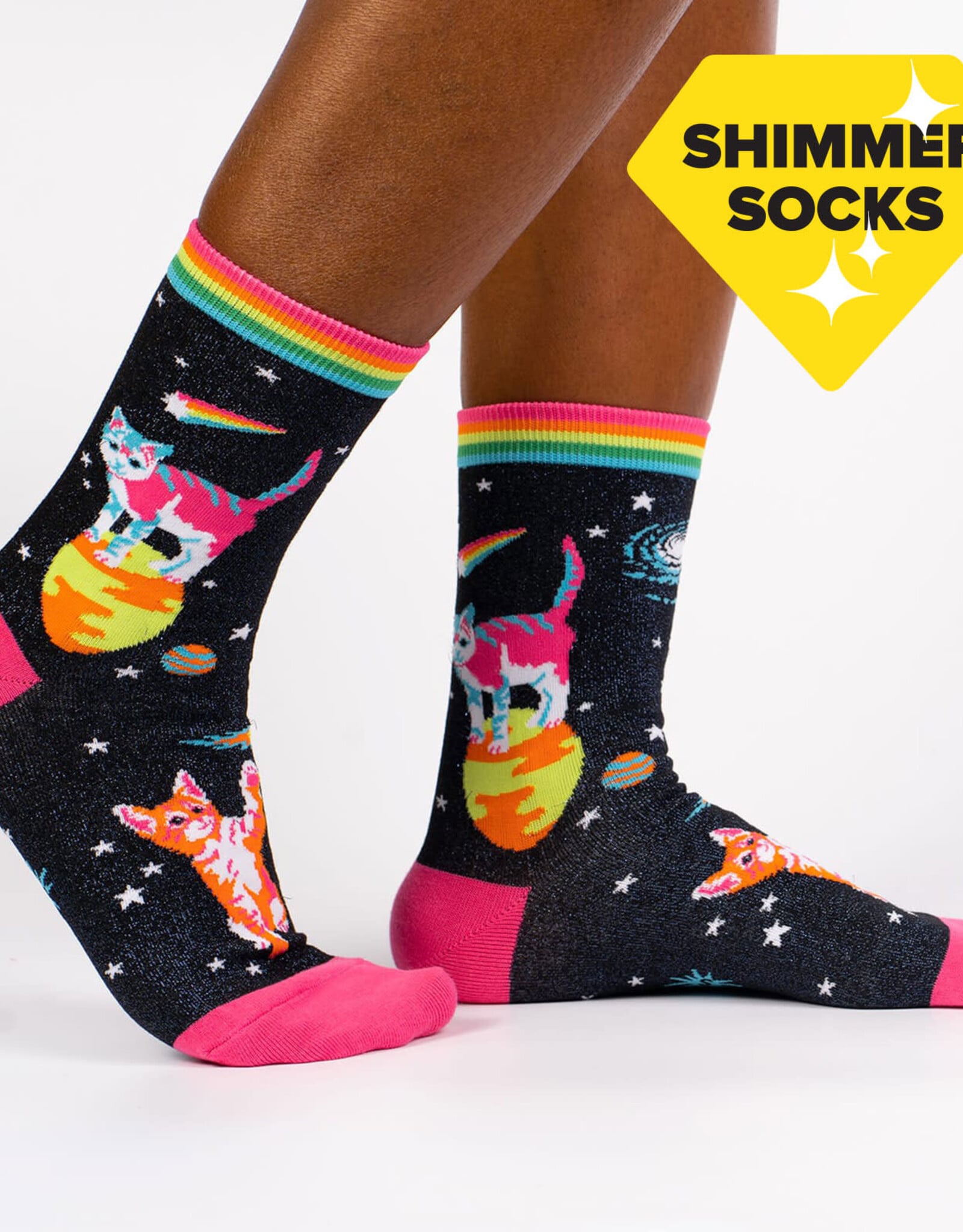 Sock It To Me Women's Crew: Space Cats
