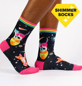 Sock It To Me Women's Crew Space Cats