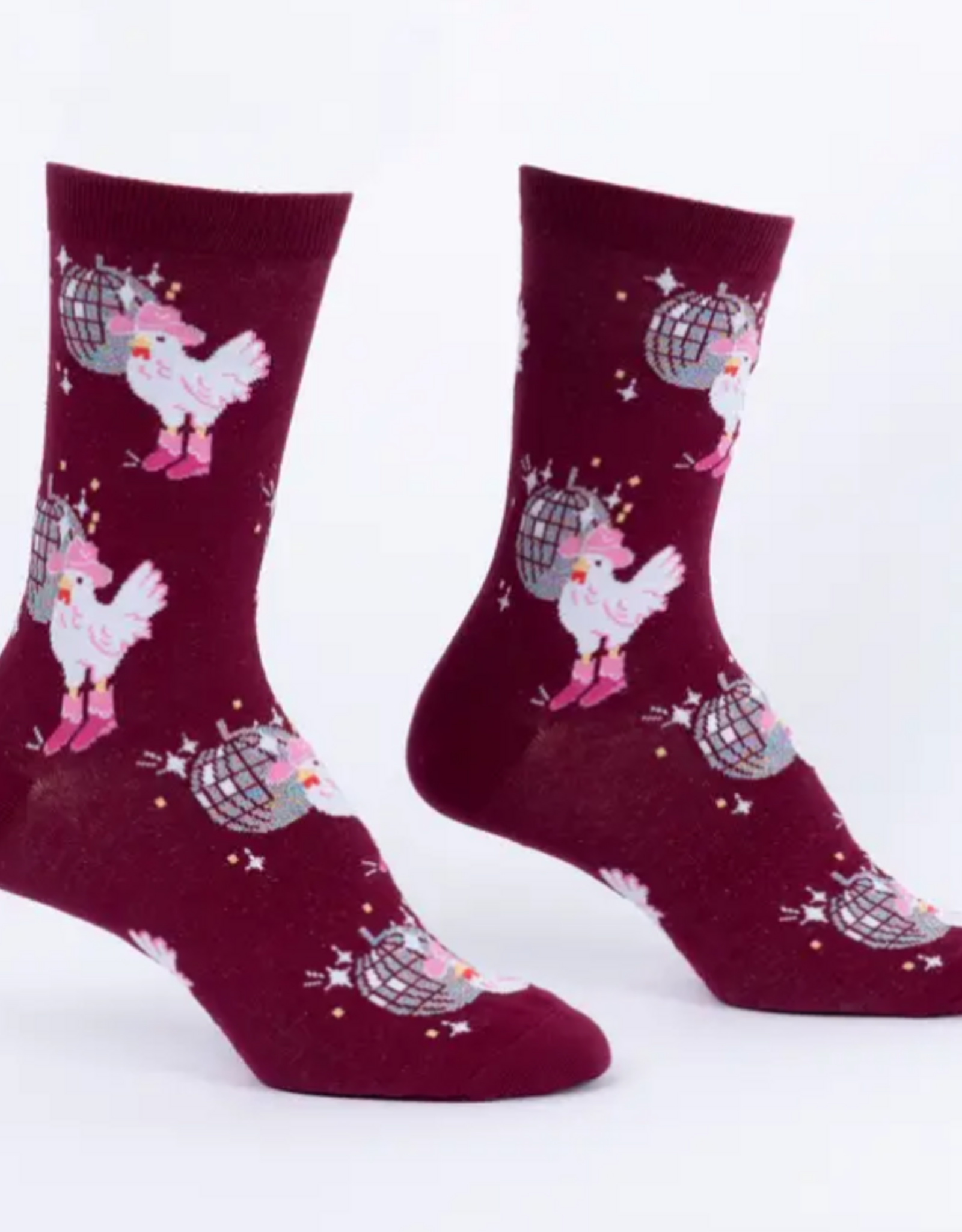 Sock It To Me Women Crew-  Disco Chicken