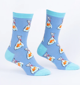 Sock It To Me Women Crew Gold Fish