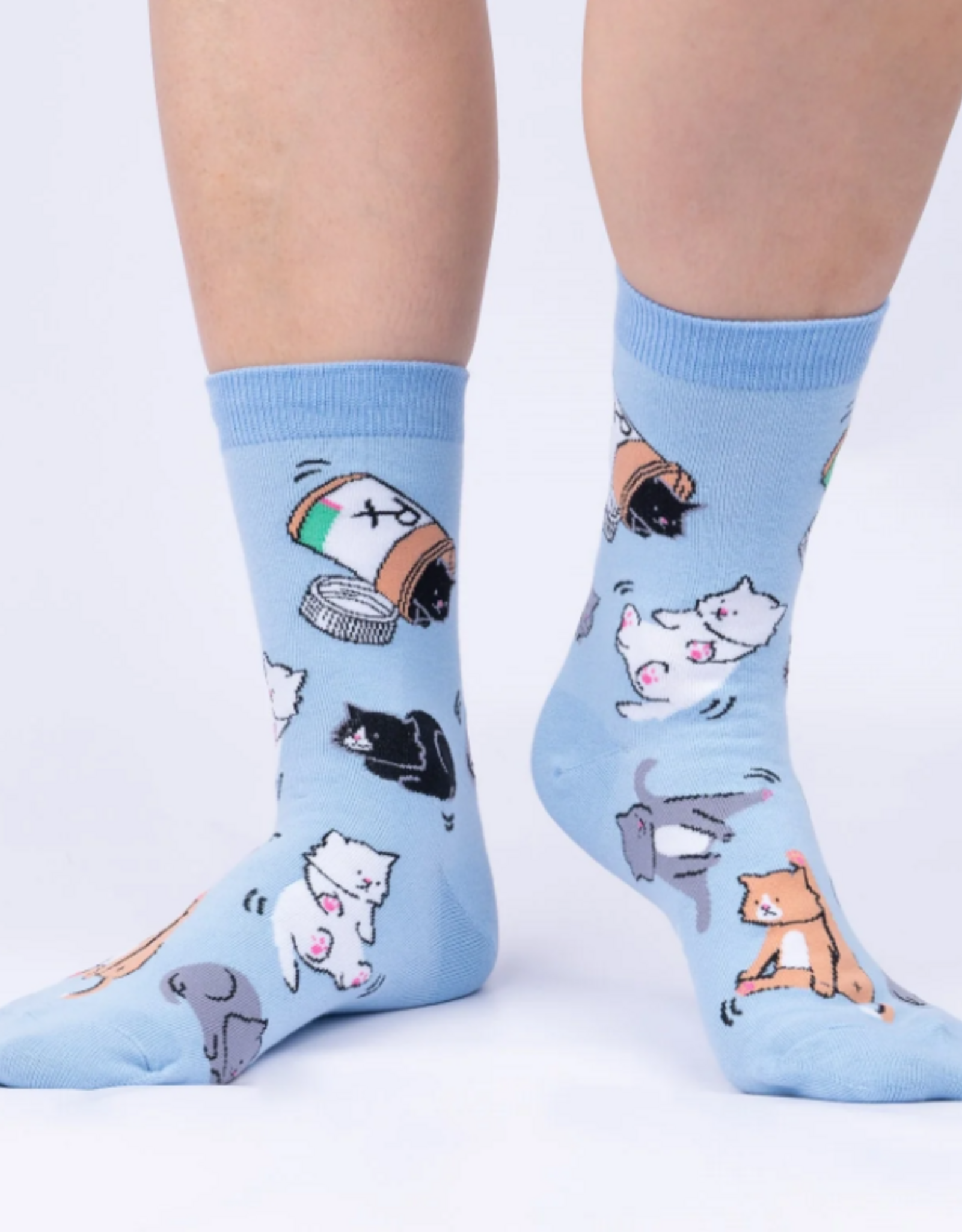 Sock It To Me Women's Crew: Purr-scription For Happiness