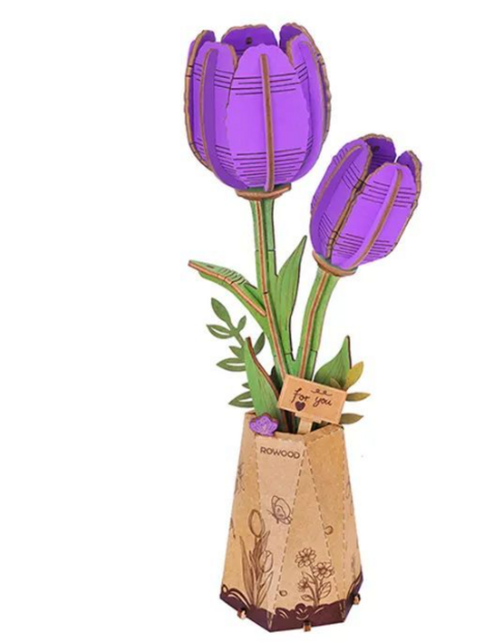 Rolife Wooden Bloom Craft - Purple Tulip