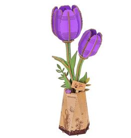 Rolife Wooden Bloom Craft - Purple Tulip