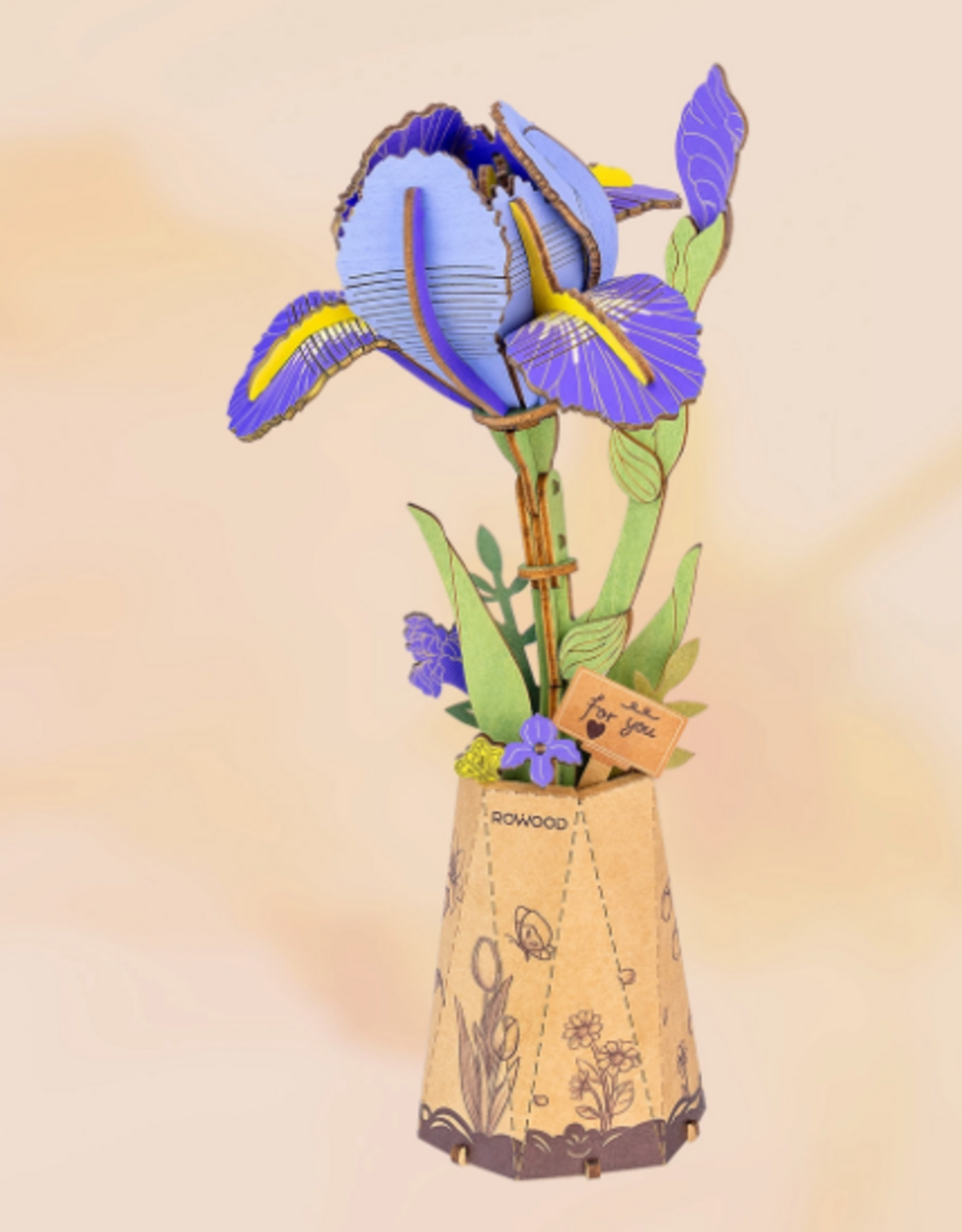 Rolife Wooden Bloom Craft - Purple Iris