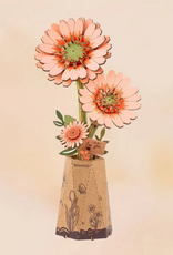 Rolife Wooden Bloom Craft - Light Orange Gerbera