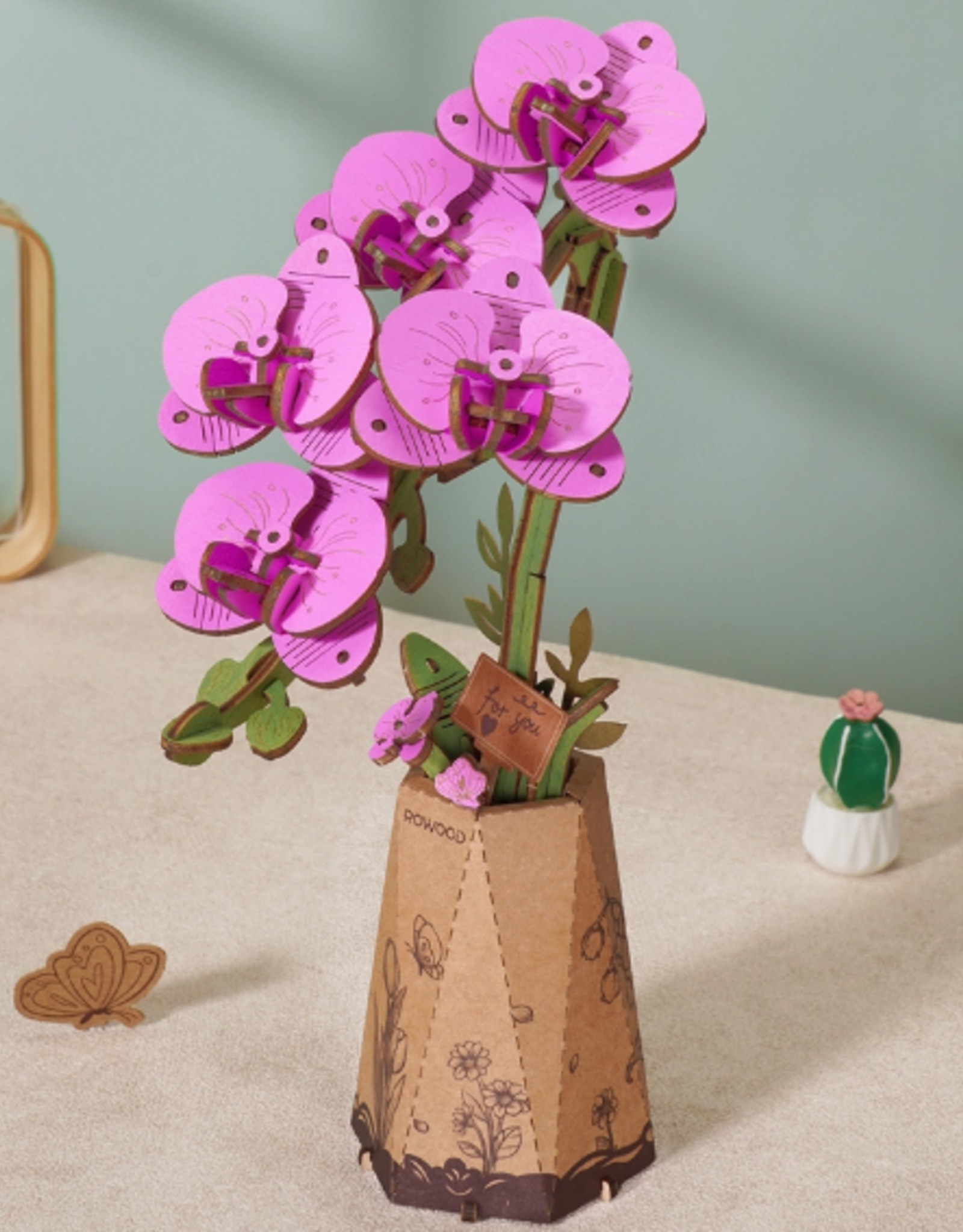 Rolife Wooden Bloom Craft - Purple Moth Orchid