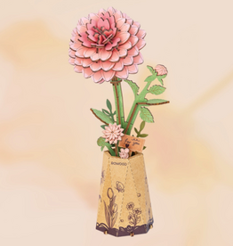 Rolife Wooden Bloom Craft - Pink Dahlia
