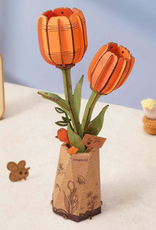 Rolife Wooden Bloom Craft - Orange Tulip